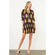 Floral Detailed V-Neck Dress THML