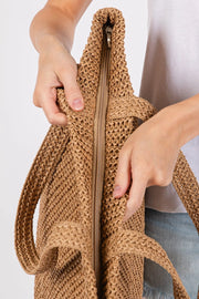 Solid Crochet Straw Tote Bag Mimi Wholesale