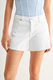 Mid Rise Stretch Shorts Just Black Denim