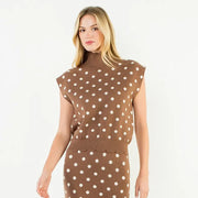 Sleeveless Polka Dot Knit Top THML