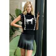 Pleated Leather Mini Skirt THML