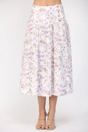 MIDI WRAP SKIRT W/YOKE LINE AND BUTTONS Fate