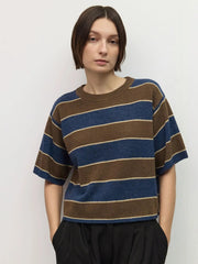 Striped Elbow Sleeve Sweater Mod Ref