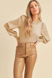 Classic Stripe Texture Pullover Sweater Merci