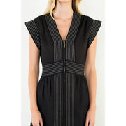 Short Sleeve Zip Up Dress THML