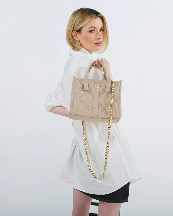 Faux Suede Heavy Stitch Box Tote | Oliver Thomas Oliver Thomas