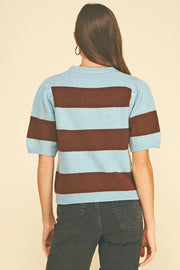 Color Block V-Neck Knit Sweater Pinch