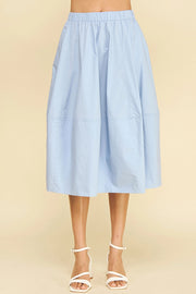 Pleated Poplin Midi Skirt Pinch