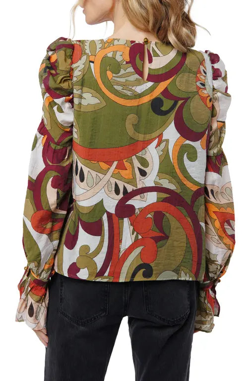 Kysandra Ruched Sleeve Blouse Ciebon