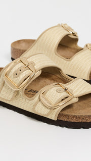 Arizona Big Buckle Raffia Sandals Birkenstock