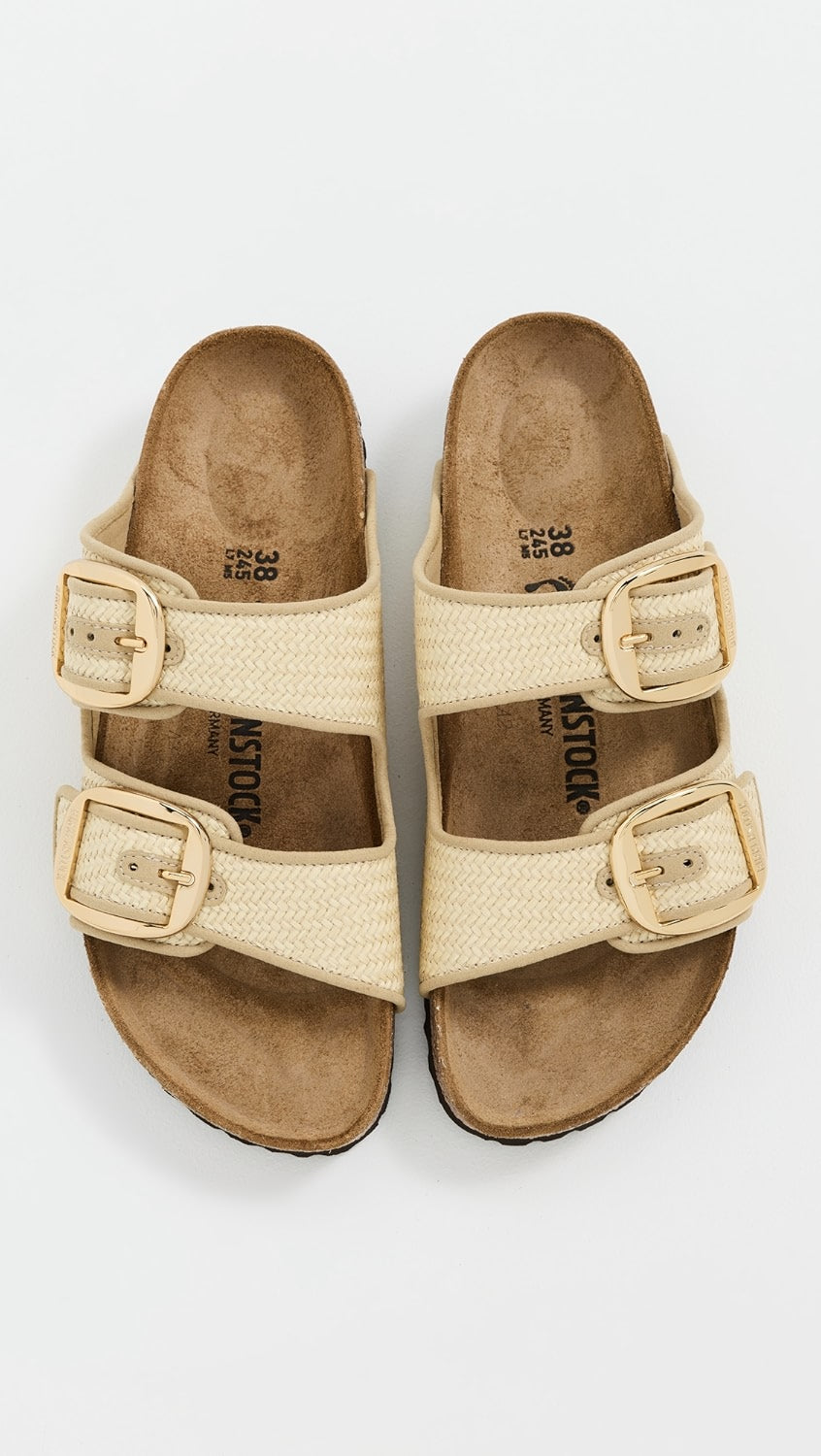 Arizona Big Buckle Raffia Sandals Birkenstock