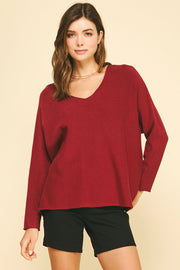Soft V-Neck Knit Sweater Pinch