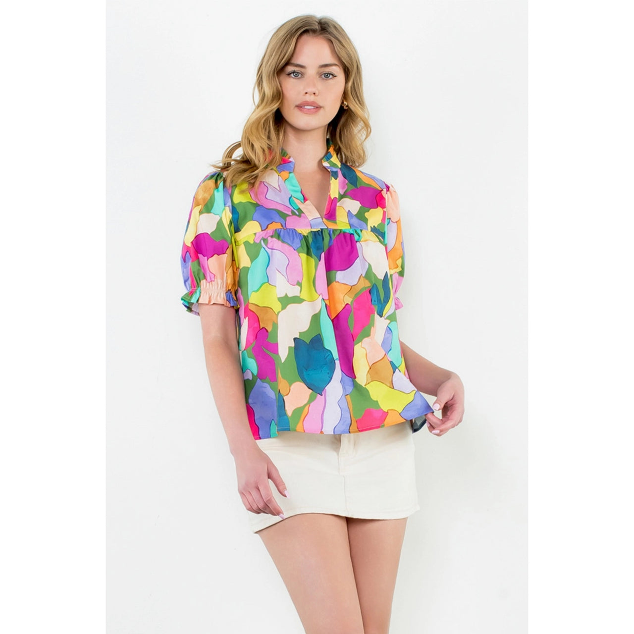 Multi Color Print Top