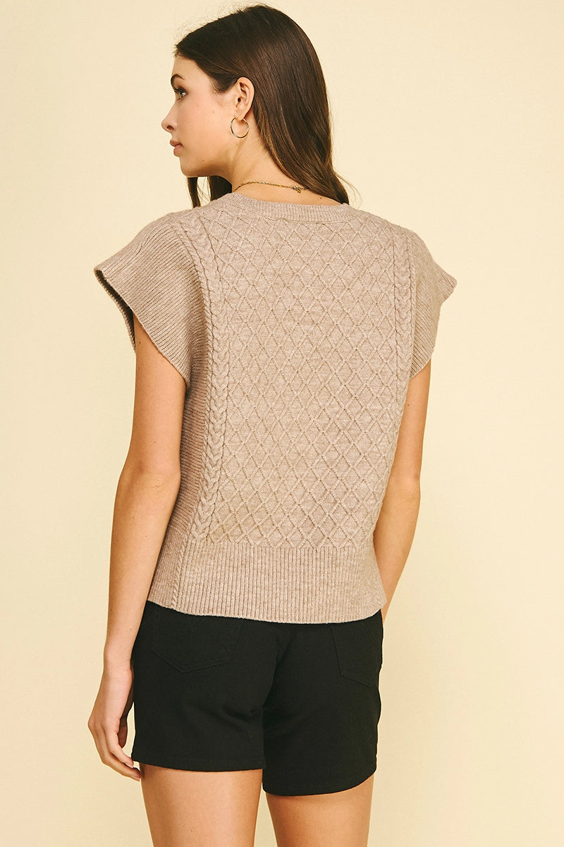 Diamond Cable Knit Sweater Pinch