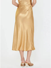 Gold Bias Midi Skirt Current Air