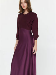 Sweater Mixed Media Midi Dress Current Air