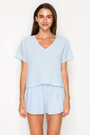 Blue Gauze Stripe Set Meet Me in Santorini