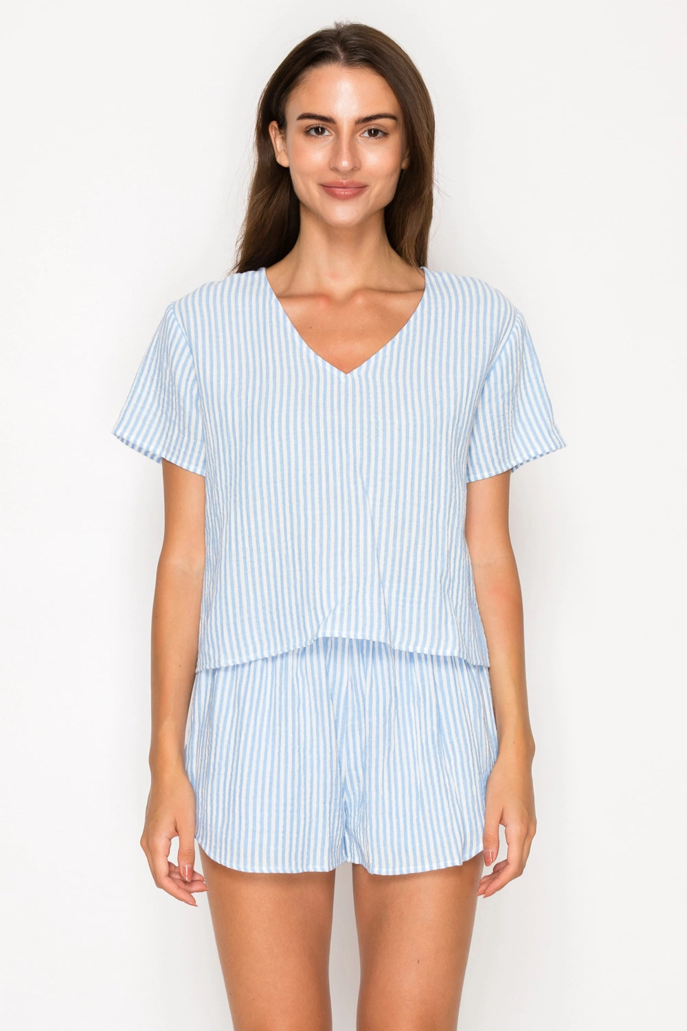 Blue Gauze Stripe Set Meet Me in Santorini