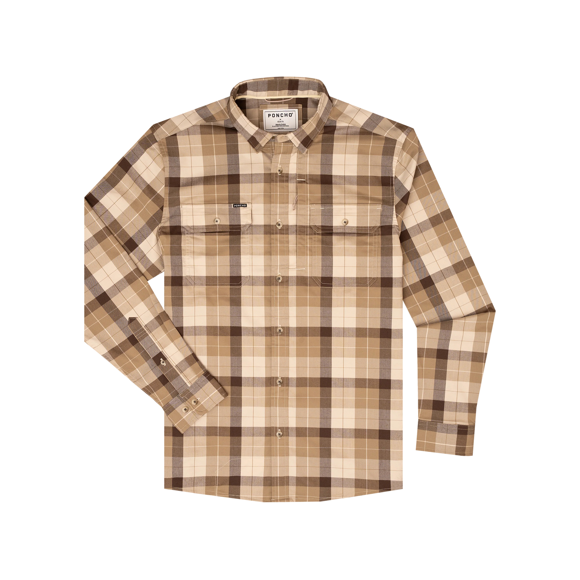 Poncho Flannel Long Sleeve Shirt Poncho