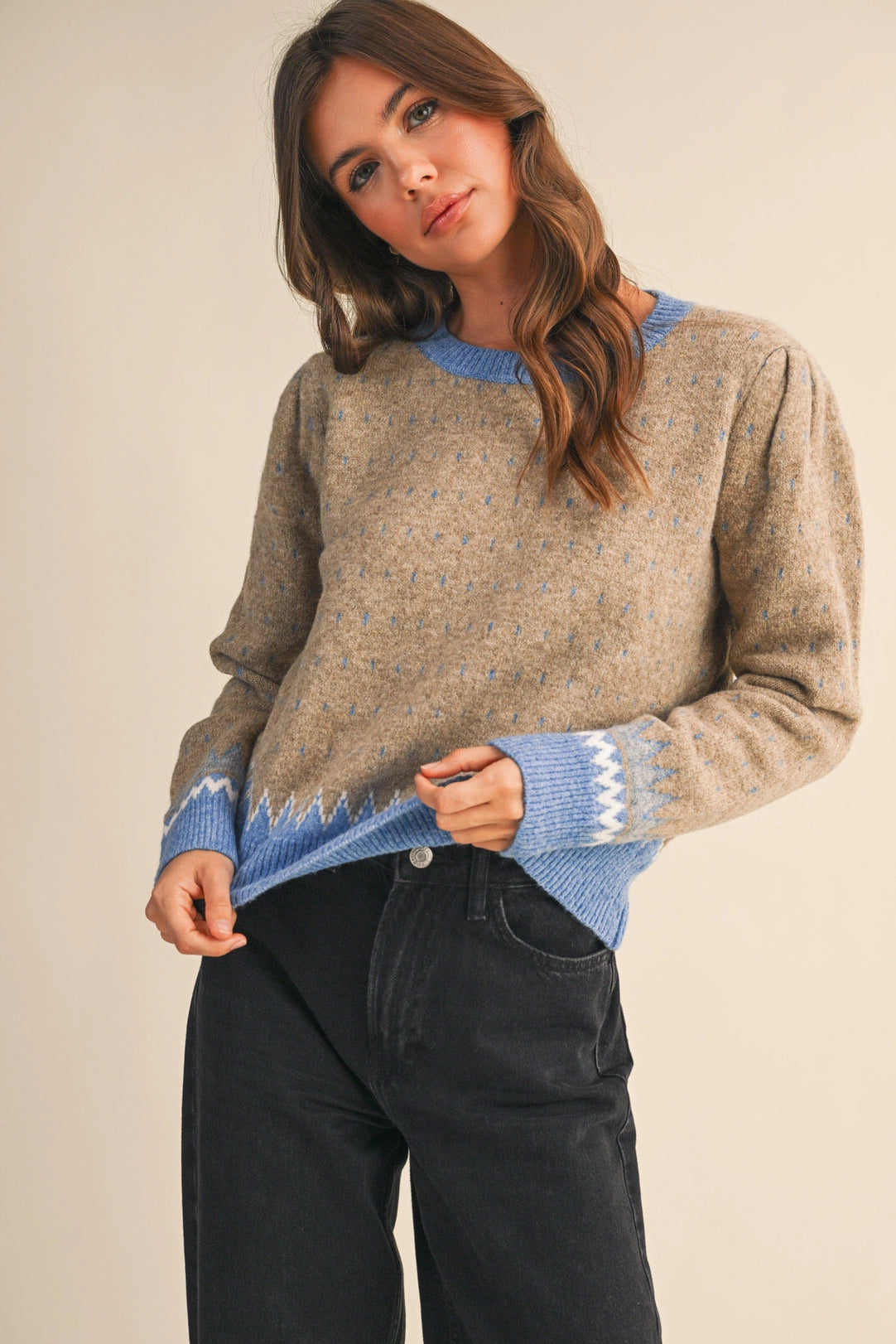 Geometric Knit Sweater Merci