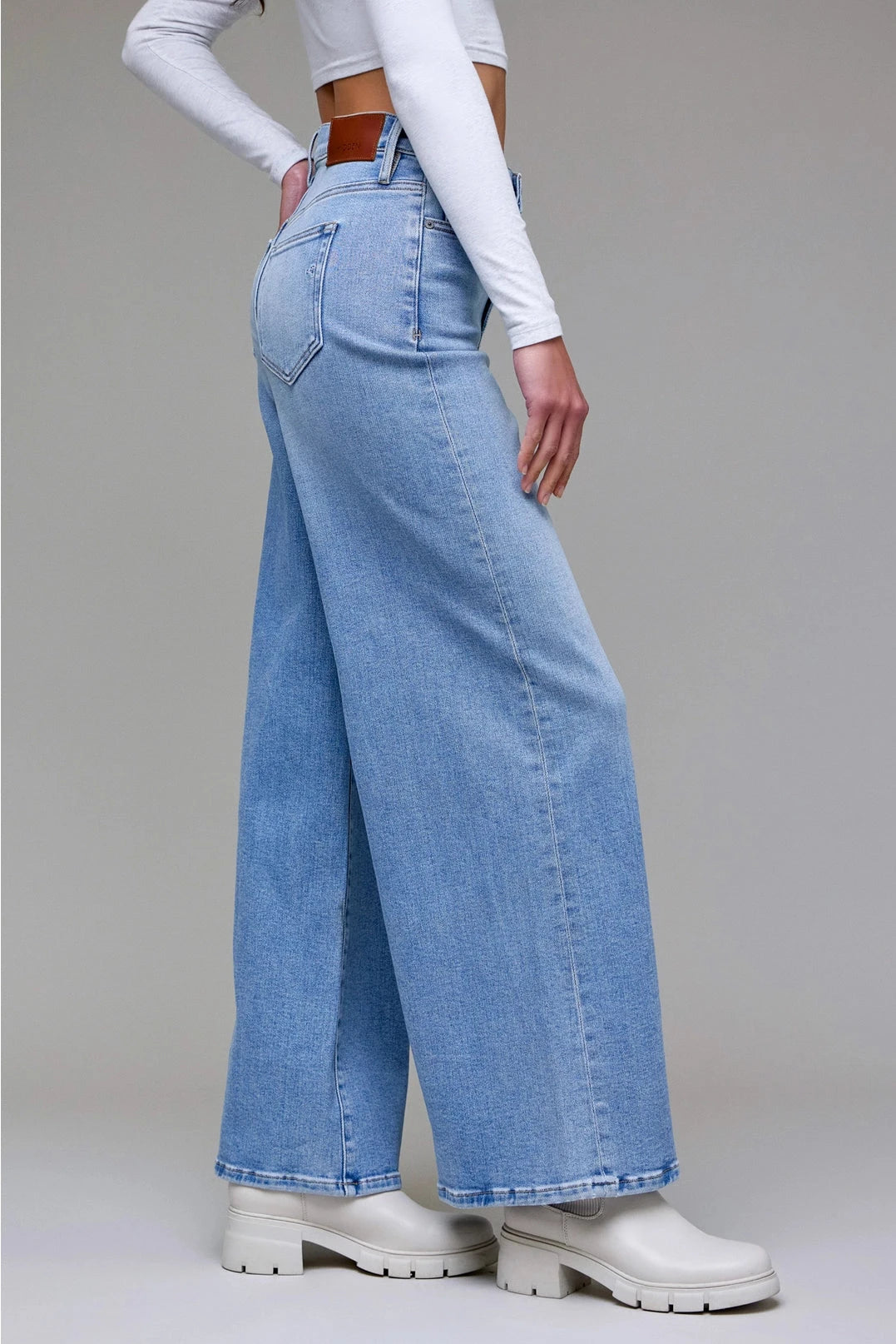 Clean Stretch High Rise Wide Leg Jeans Hidden Jeans