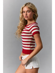 Short Sleeve Knit Sweater Top Le Lis