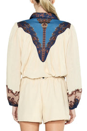 Sayla Print Button-Front Shirt Ciebon