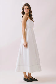 Contrast Stitch Throughout Fitted Bodice Dress TCEC