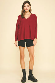 Soft V-Neck Knit Sweater Pinch