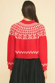 Fair Isle Knit Cardigan Pinch