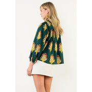 Long Sleeve Floral Detail Top THML