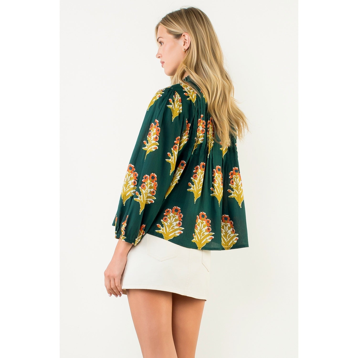 Long Sleeve Floral Detail Top THML