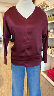 Cindy Long Sleeve Satin Top Melissa Nepton