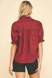 Balloon Sleeve Blouse Top Pinch