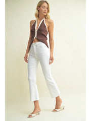 Cropped Kick Flare Jeans Just Black Denim