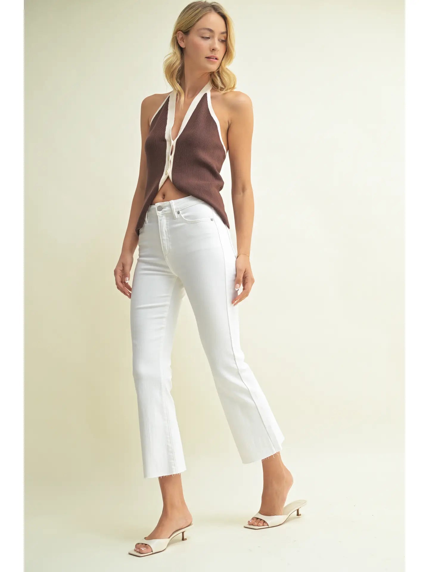 Cropped Kick Flare Jeans Just Black Denim