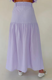 Decorative Front Button Detail Tiered Midi Skirt TCEC