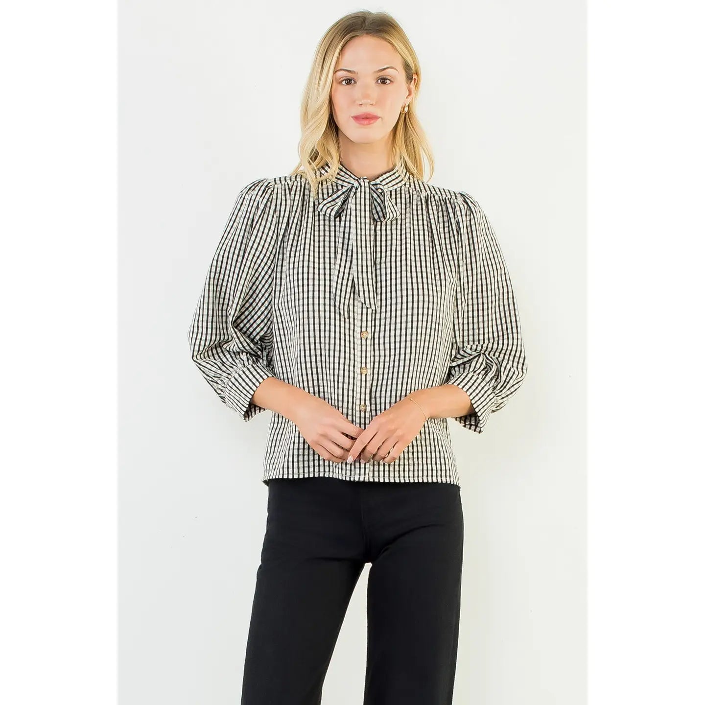 Gingham Button Up Shirt THML