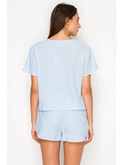 Blue Gauze Stripe Set Meet Me in Santorini
