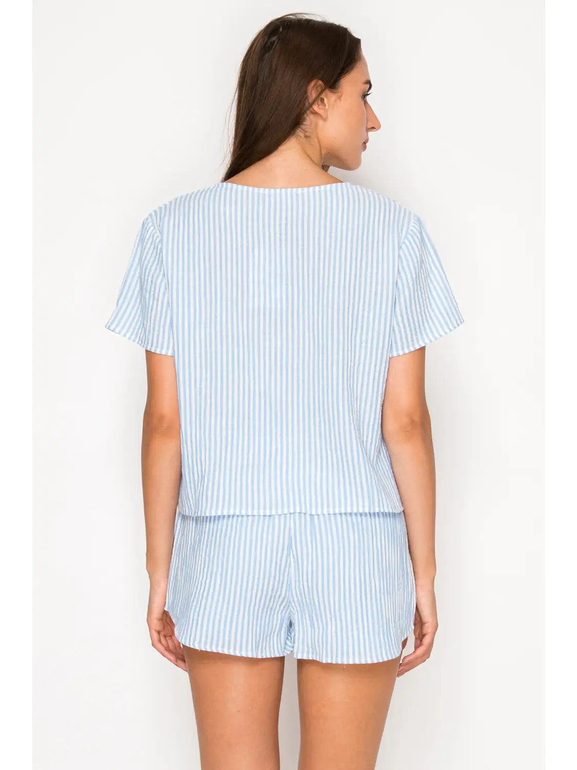 Blue Gauze Stripe Set Meet Me in Santorini