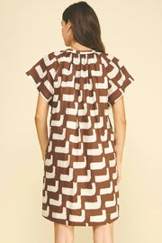 Geometric Print Tunic Mini Dress Pinch