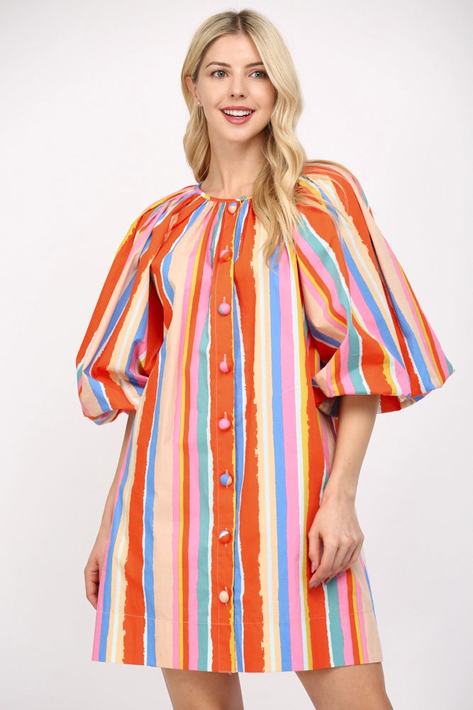 Stripe Round Neck Dress