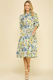 Floral Button Down Midi Dress Pinch
