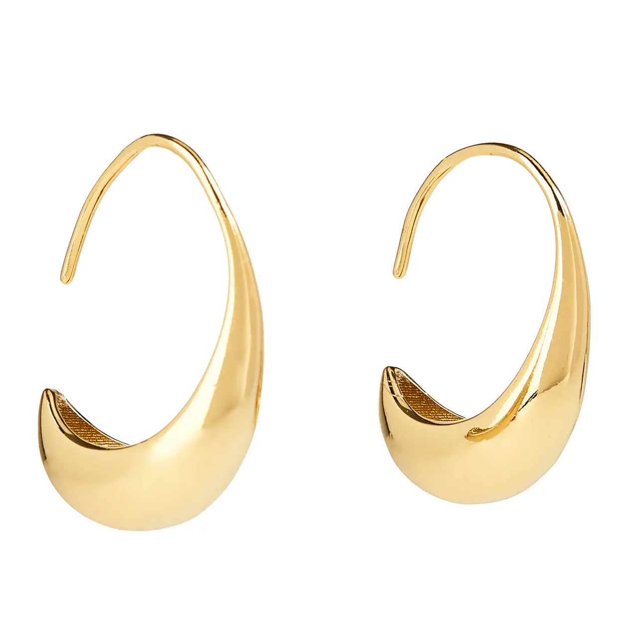 Small Modern C Shaped Curved Hoop Earrings