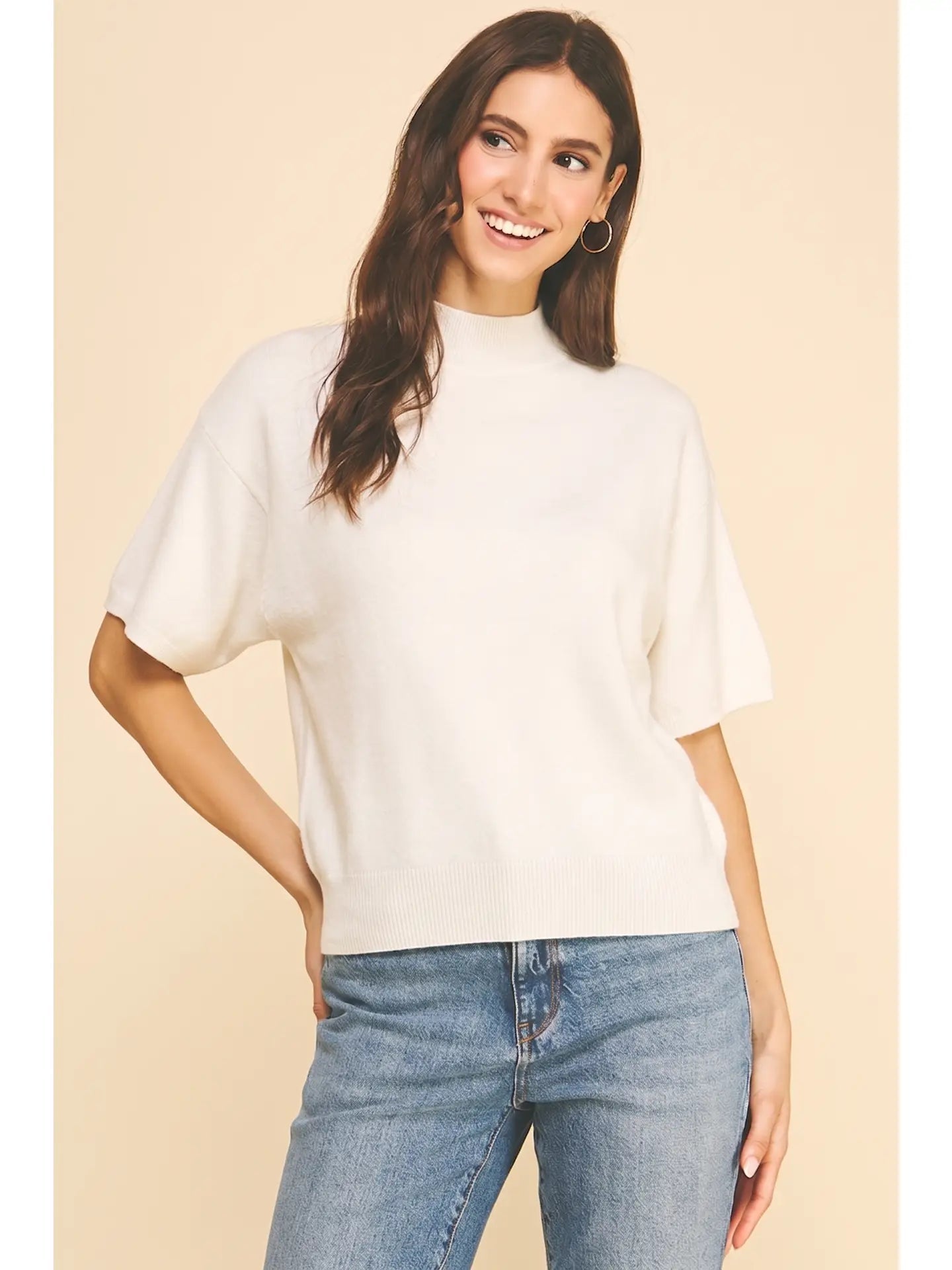 Mock Neck Dolman Sweater Pinch