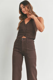 The Nautical Wide Leg Jeans Just Black Denim