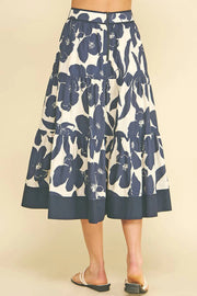 Floral Tiered Midi Skirt Pinch