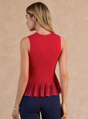 Sleeveless Sweater Sheer Peplum Tank Top Current Air