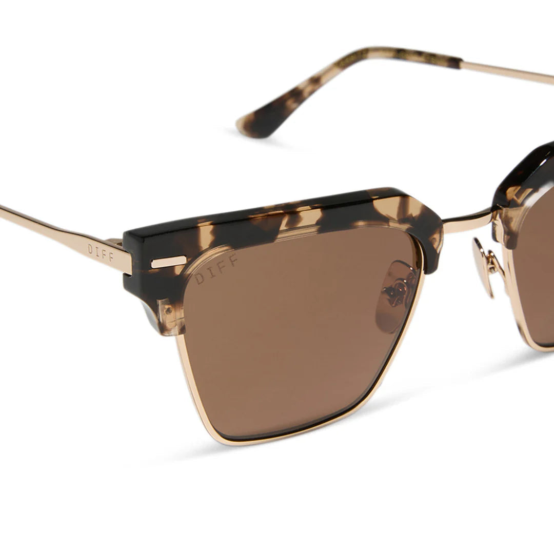 Capri Rectangle Sunglasses in Espresso Tortoise Brown | Diff Eyewear Diff Eyewear