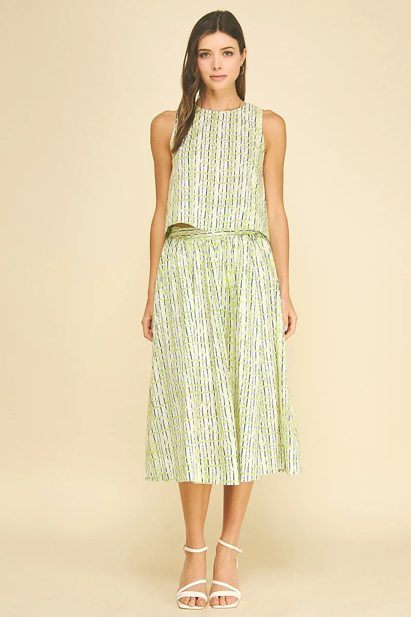 Printed Poplin Sleeveless Top Pinch